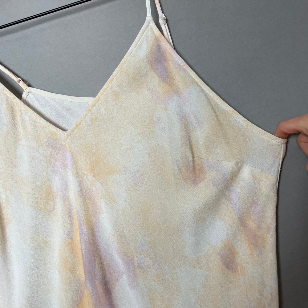 A New Day Slip Dress Pale Tie Dye Cream Purple Size Large Women Midi Side Slits - Picture 12 of 13